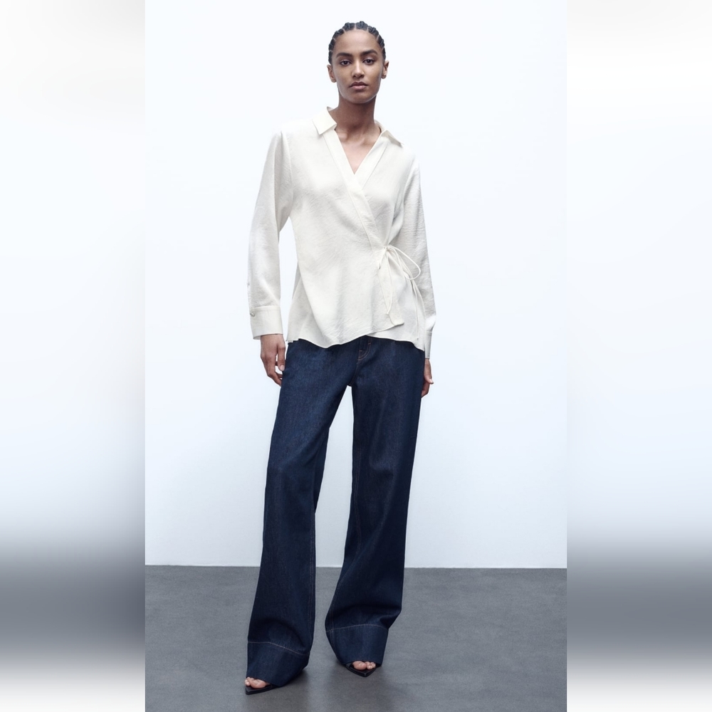 NWT Wrap Blouse with Bow